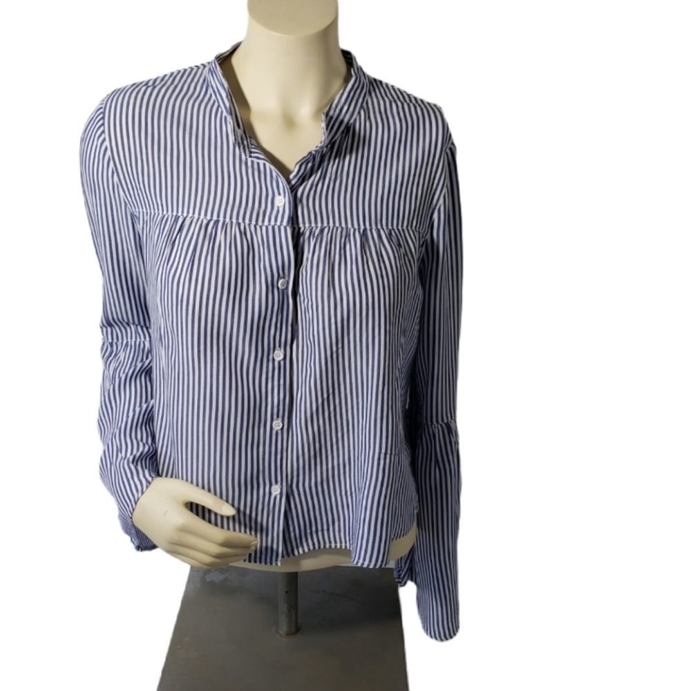 Love Fire Blue & White Striped Blouse